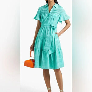 Diane von Furstenberg Rachel belted cotton-jacquard dress